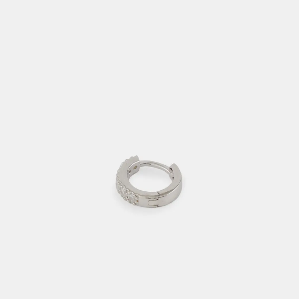 Silver Zirconia Hoop Earring