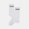 White Yeah Baby Socks